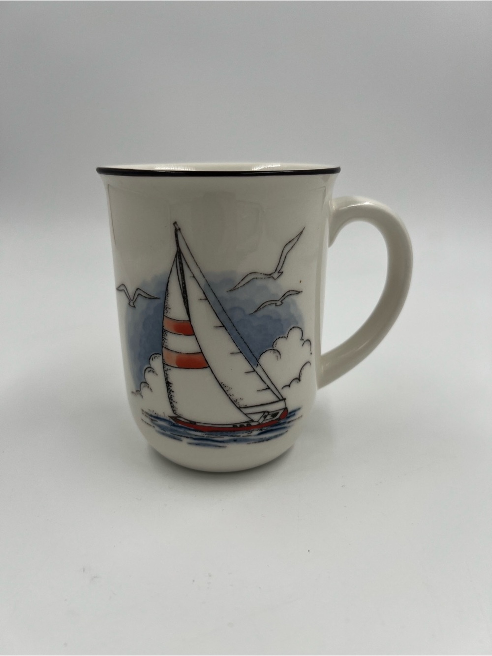 Vintage *RARE* Otagiri Nautical Sailboat Ceramic Coffee Cup Mug - Made In Japan